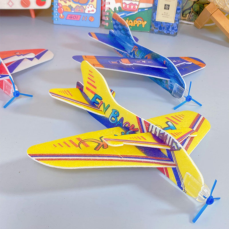 滑翔机亲子体育纸飞机 航模360度回旋魔术飞机手抛泡沫飞行来去器