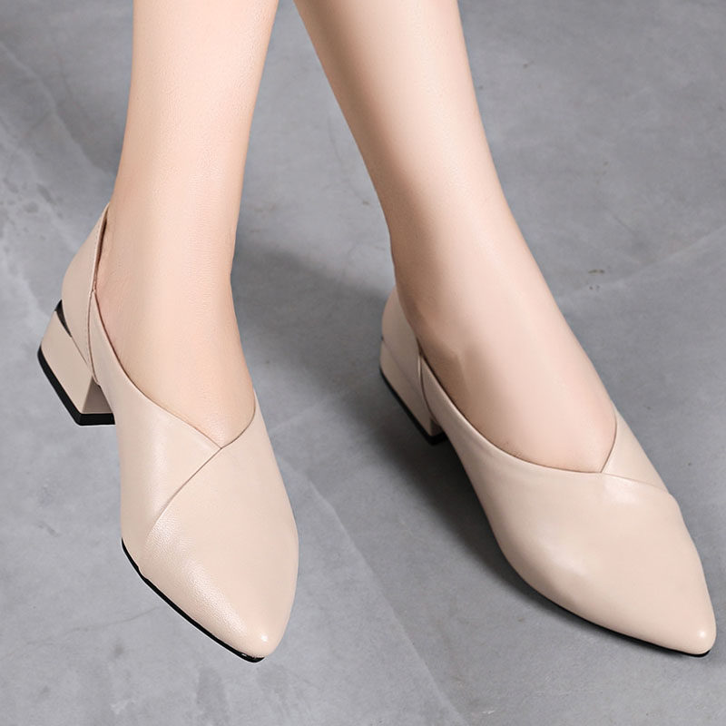 2021新款秋季真皮大码女鞋41一43 单鞋平底百搭一脚蹬软皮小皮鞋