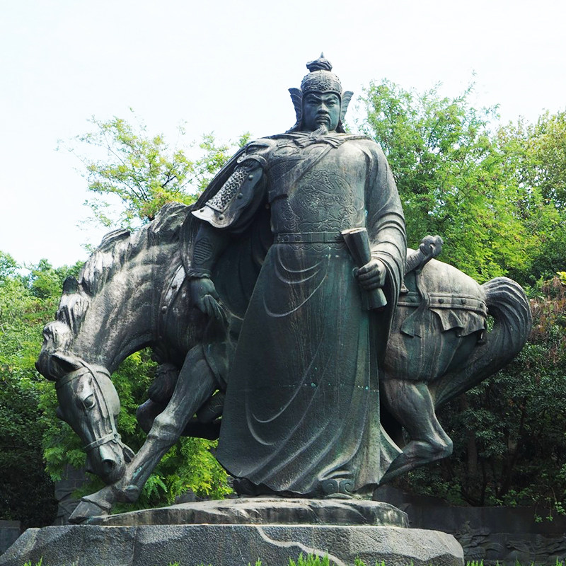 园林景观大型历史名人雕塑户外广场岳飞铜雕像制作城市艺术品摆件