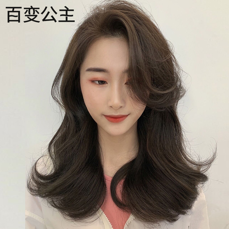 假发女中长发大波浪网红八字刘海长卷发全真人发丝自然全套头套式