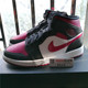 AIR JORDAN 1 Mid AJ1 黑紫红脚趾黑红勾 554724-066 852542-100