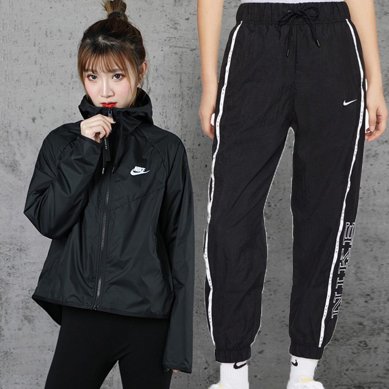 nike耐克套装女2021夏季新款梭织运动服夹克外套跑步风行者休闲装