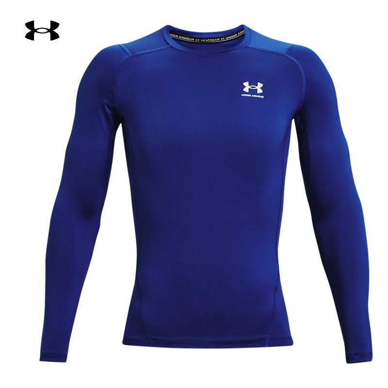 安德玛官网紧身衣男2022春季新款ua蓝色长袖t恤健身训练服361524