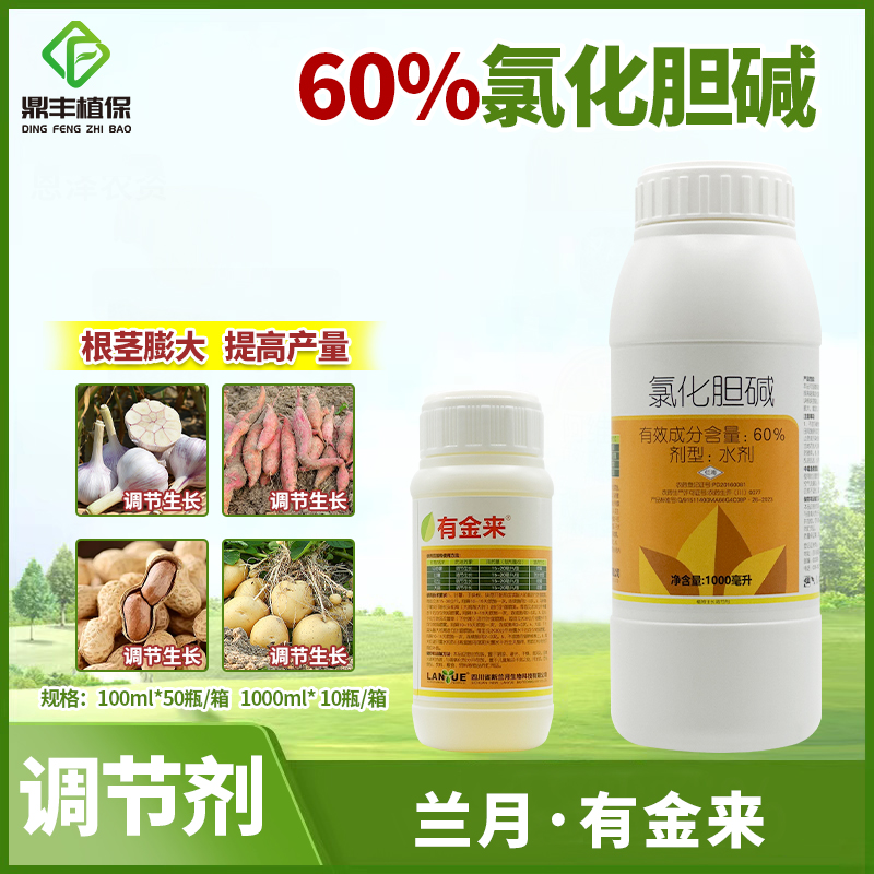 兰月有金来60％氯化胆碱大蒜红薯土豆花生大姜药材地下根茎膨大剂