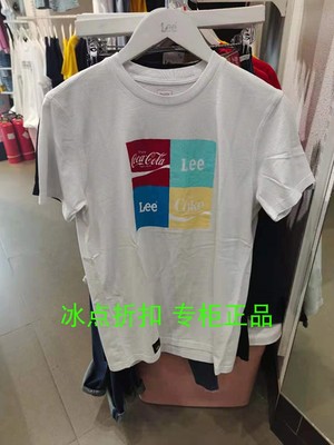 lee专柜正品男士夏款圆领印花t恤 99元