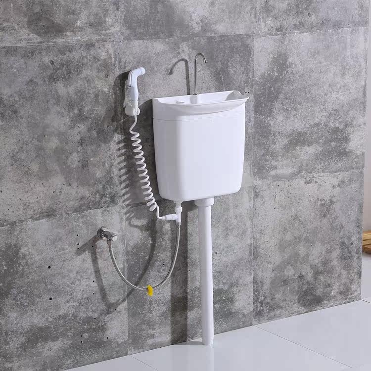 卫生间带洗手盆龙头大便器冲水箱整套厕所抽水箱家用便池蹲坑节能_7折