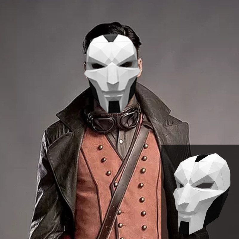 面具 成人 男士_万圣节成人恐怖型男创意diy手工折纸立体烬面具派对