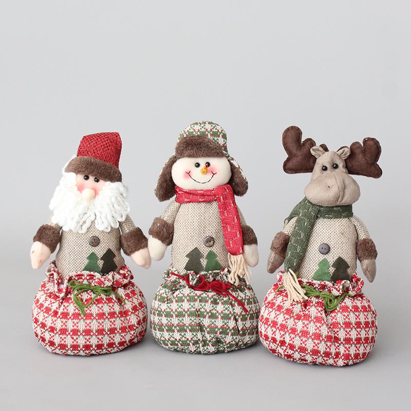 毛绒布偶圣诞老人雪人麋鹿摆件圣诞节装饰品礼品礼品居家儿童公仔