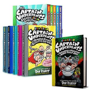 我的校长是超人 彩色漫画 精装 Captain Underpants Color Edition 1-11 全系列 内裤超人队长 英文原版 Dog Man 作者 Dav Pilkey