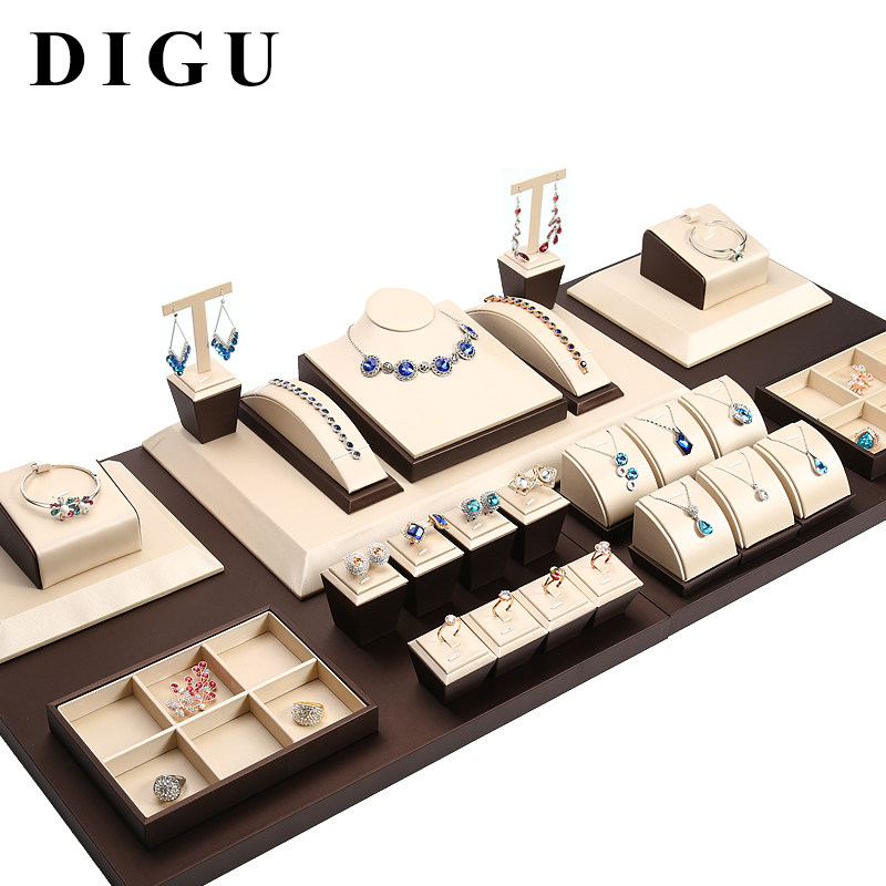 狄古珠宝橱窗道具戒指项链耳钉首饰展示架珠宝玉器陈列道具拉丝皮