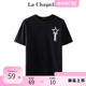 拉夏贝尔/La Chapelle黑色短袖t恤女夏季新款宽松显瘦半袖上衣ins