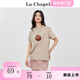 拉夏贝尔/La Chapelle印花短袖T恤女夏款新款休闲宽松百搭上衣