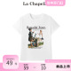 拉夏贝尔/La Chapelle美式复古短袖T恤女夏季新款宽松休闲上衣