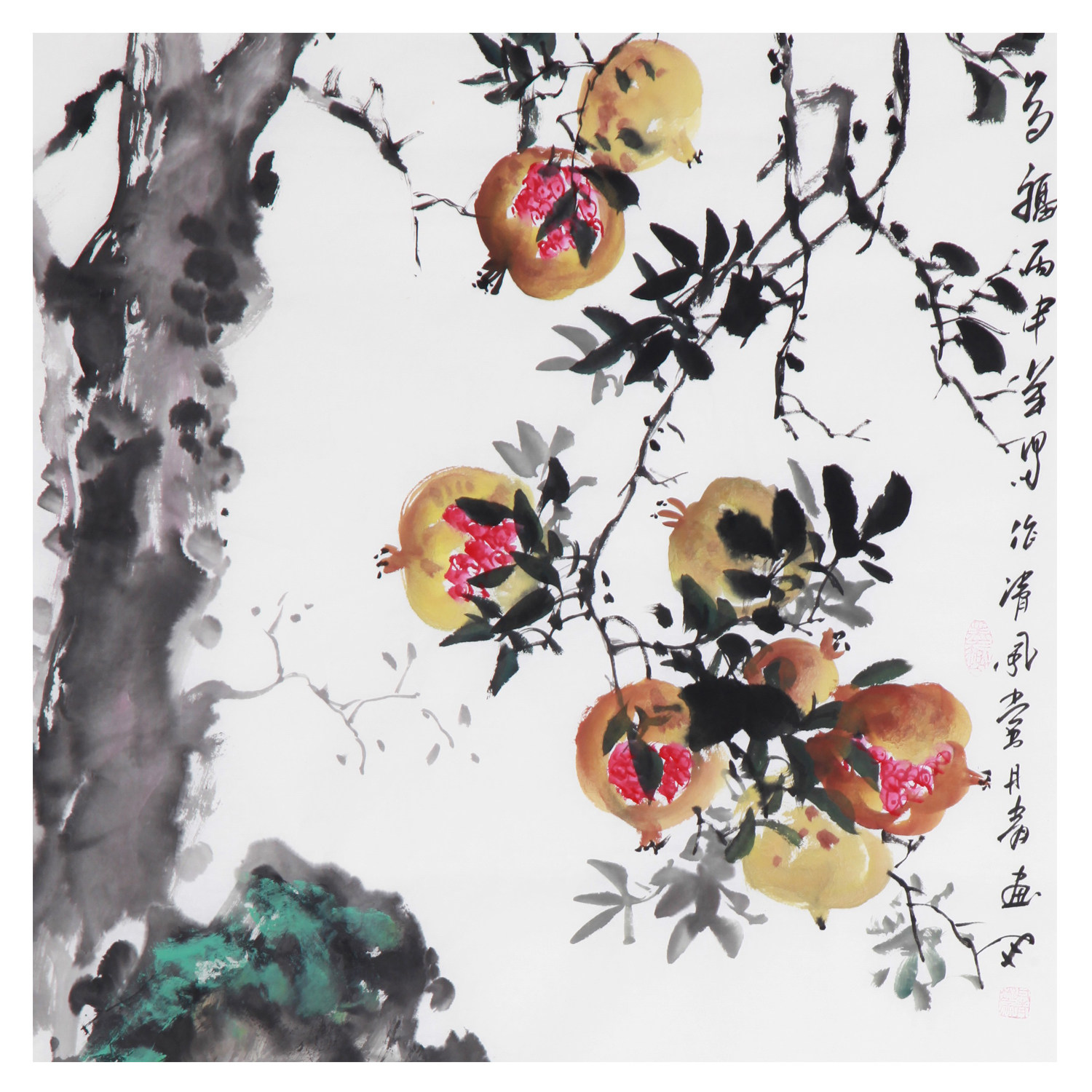 周丹青 《多子多福》 国画大师刘秉贤弟子