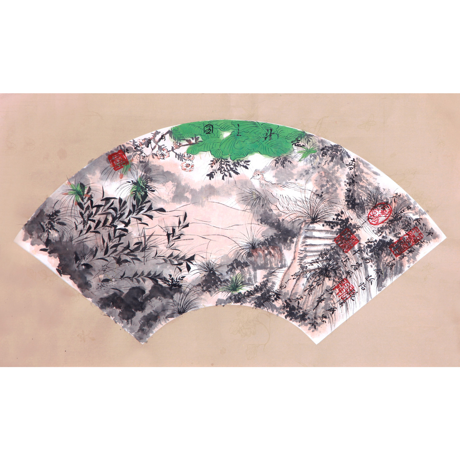 卢禹舜 《花鸟扇面》 中国国家画院副院长