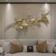 新中式银杏叶金属壁挂客厅轻奢风背景墙壁饰创意卧室墙面装饰挂件
