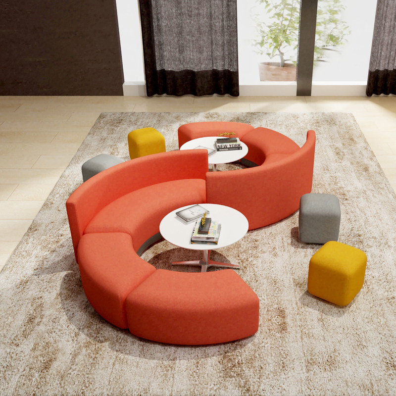 异形沙发_培训机构公司洽谈接待休息区s形创意弧形现代休闲办公室沙发