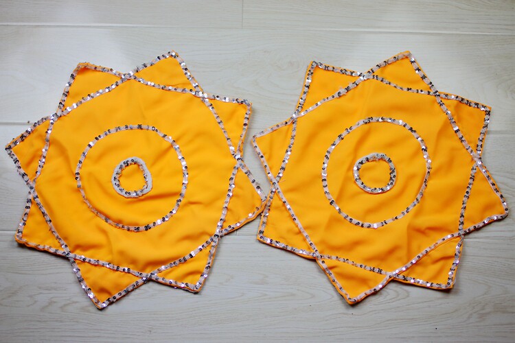 舞蹈专用加厚麻纱手绢黄色舞蹈用品秧歌舞手绢八角巾二人转手绢