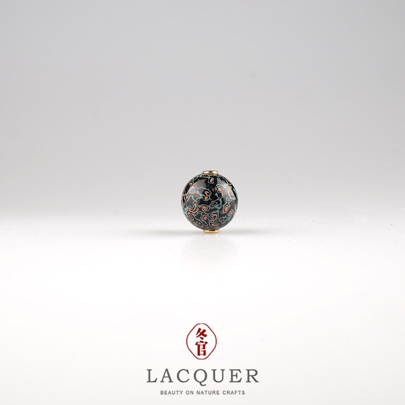 冬官漆器蓝紫嵌银扣大漆珠单珠国家级非遗手工佛珠