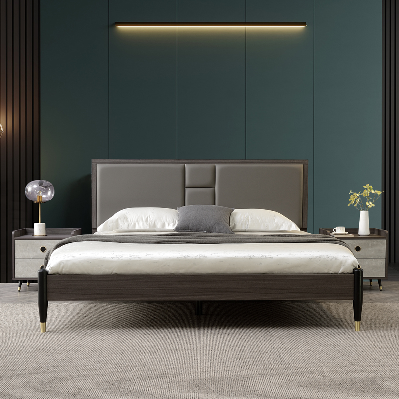 北欧实木架子床现代简约1 8米主卧双人床小户型1 5米储物床榻榻米