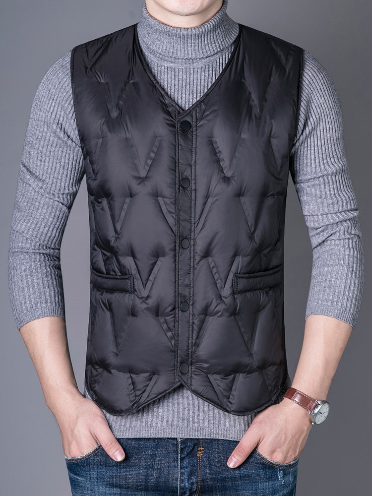 南极人新款秋冬季中老年羽绒马甲男士内穿加厚大码保暖背心马夹内
