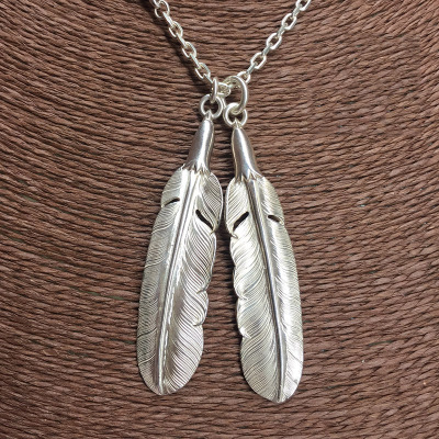 牛钝精工 larry smith银鹰头羽毛吊坠925纯银手工正品复刻男女
