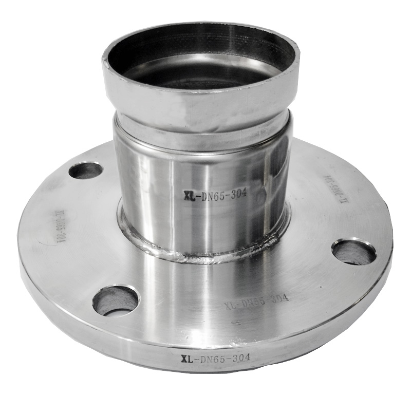 供应国标304不锈钢沟槽式给排水消防管件dn50至dn300卡箍法兰接头