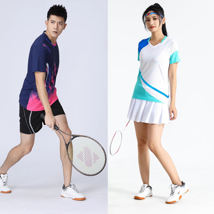 羽毛球服比赛服定制套装网球服男夏季运动女子短裙训练排球印制字