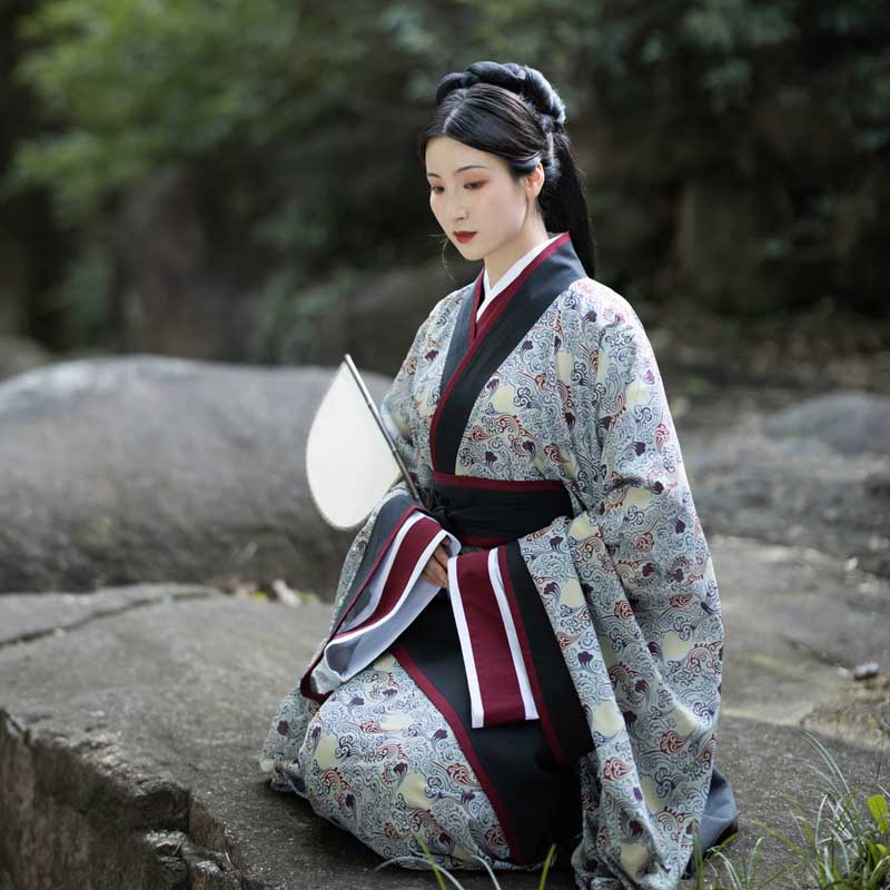 怀谷居汉服尔雅双绕长曲裾袍秦汉风女款原创定制传统礼服秦汉风