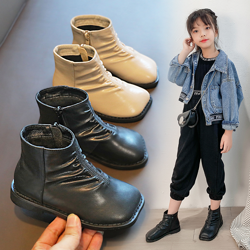 女童短靴儿童靴子2020季新款小女孩马丁靴软底宝宝英伦风春秋单靴
