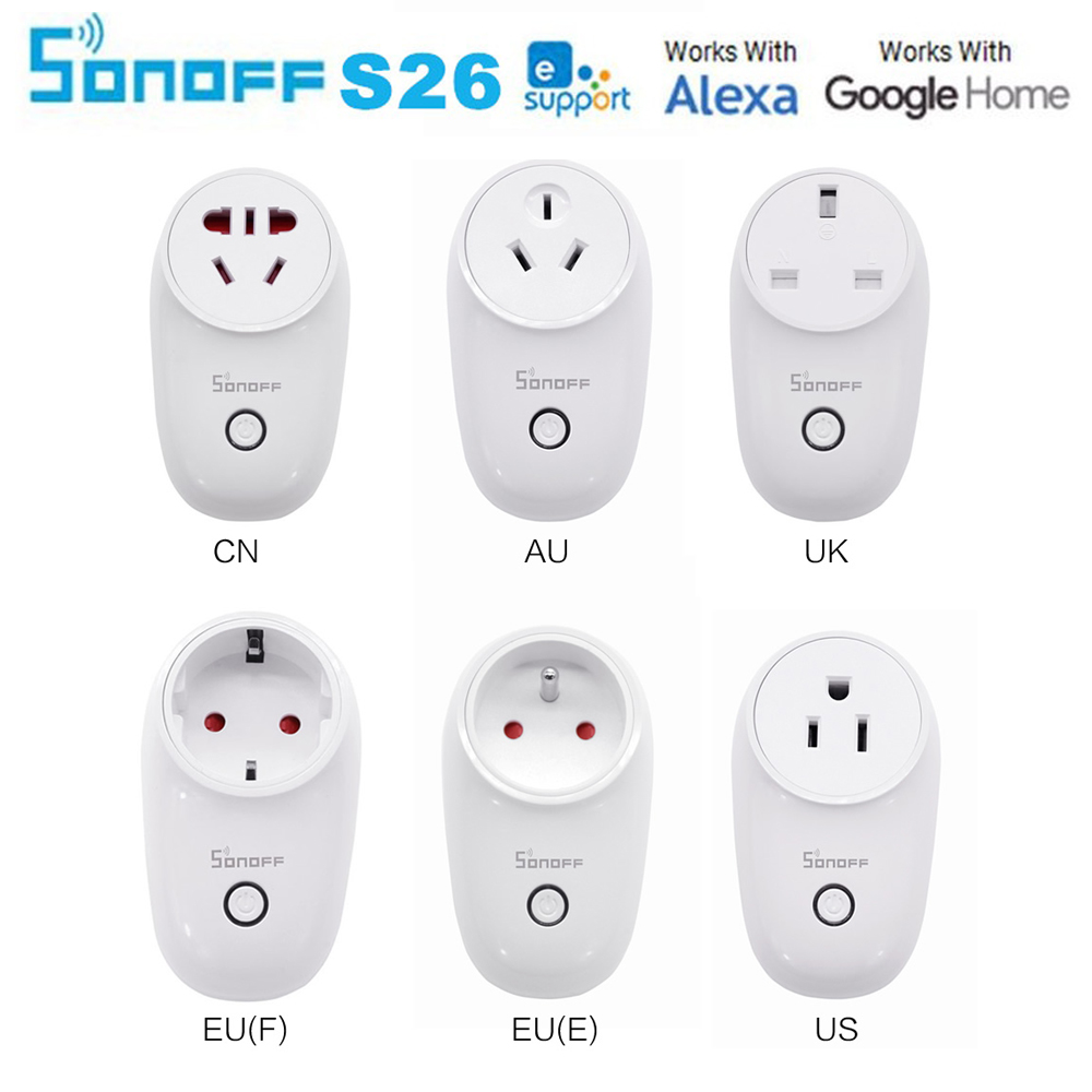 Sonoff S26易微联Wifi智能定时远程开关智能插座英美欧澳法规SIRI