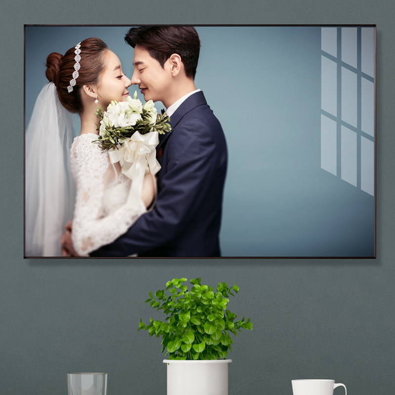 定制影楼婚纱照放大挂墙相框结婚照片冲洗水晶制作全家福儿童卧室