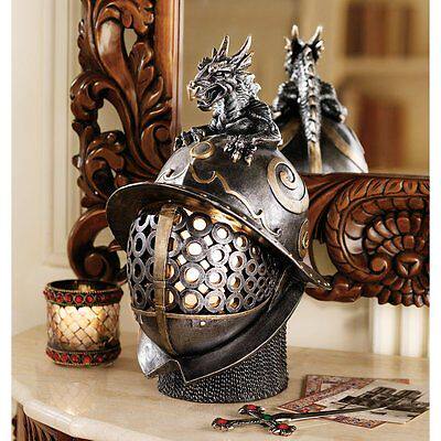 美国代购雕塑摆件家居装饰 龙头盔中世纪盔甲桌灯精美时尚欧式