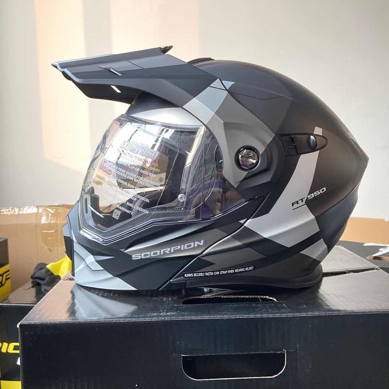 美国scorpion蝎子摩托车头盔男女四季摩旅揭面盔防雾双镜片拉力盔