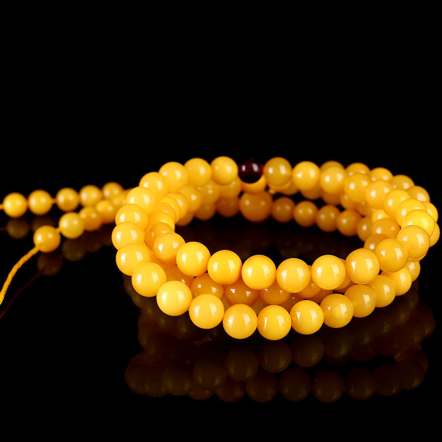 16.90g收藏级 精美 霸气 琥珀108颗佛珠手串