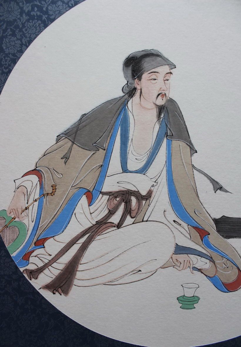 匿名拍卖《陶渊明像》工笔画精品 当代名画家逸品高士画