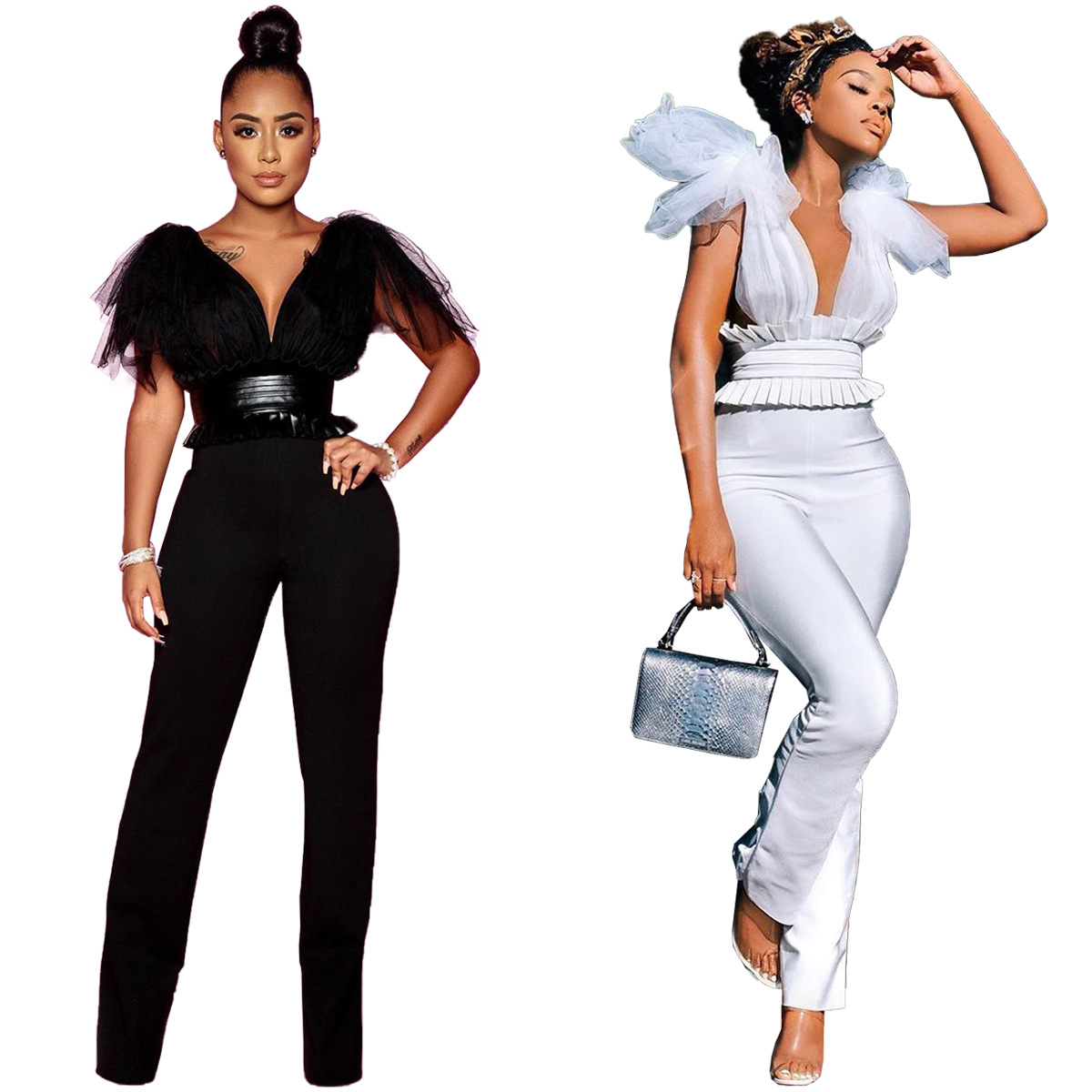 Sexy see-through mesh bow top PU leather jumpsuit Sexy Jumpsuitin the Women's clothing/Boutique , Pants , Casual pants category - from Buy2taobao.com to provide professional Taobao agent buy service