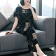 妈妈棉绸睡衣女2025年新款短袖棉绸家居服中老年女款夏季薄款套装