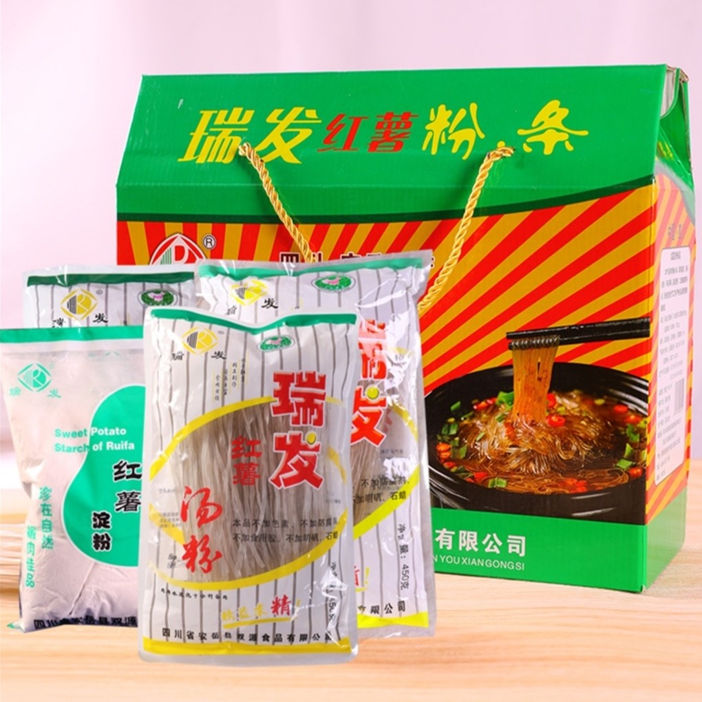 瑞发礼盒 粉条450g*3袋 红薯粉500g*1袋 红薯嫩肉粉套装特产送礼