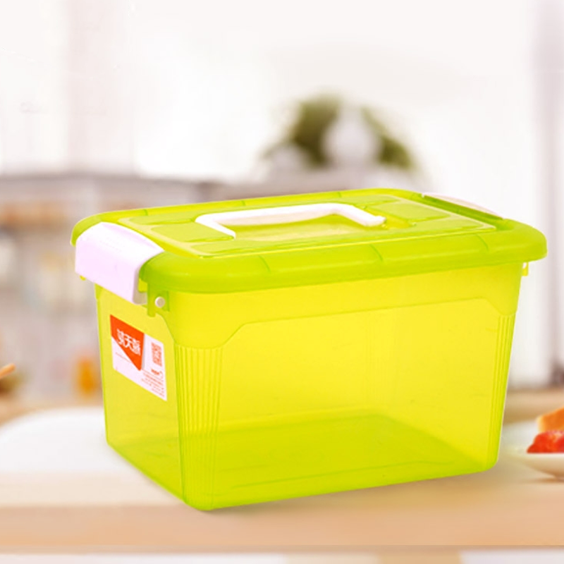 禧天龙透明手提收纳箱药品箱塑料食品盒杂物桌面整理储物箱加厚5L