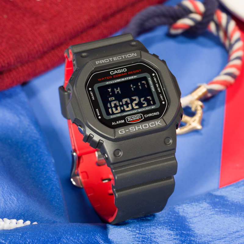 卡西欧运动表gshock方形数字显示多功能运动石英表dw5600ms1d