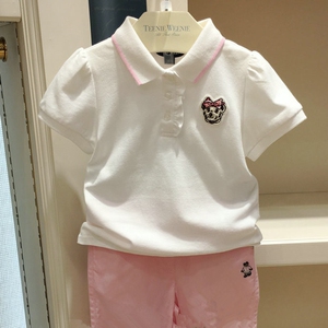 eland kids衣恋童装20夏新款中大童小熊女童装短袖t恤翻领polo衫