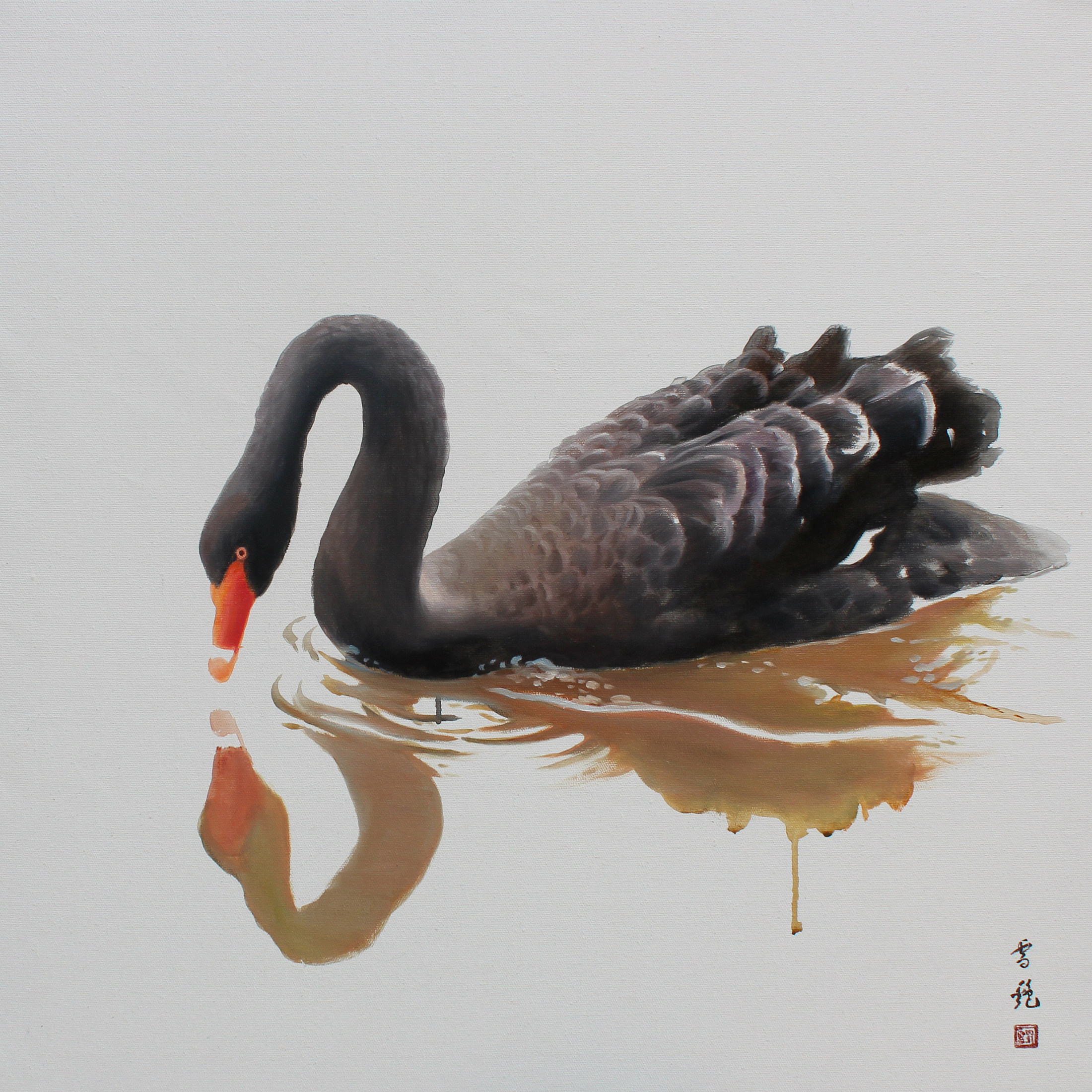 戚雪艳 《黑天鹅》 布面油画