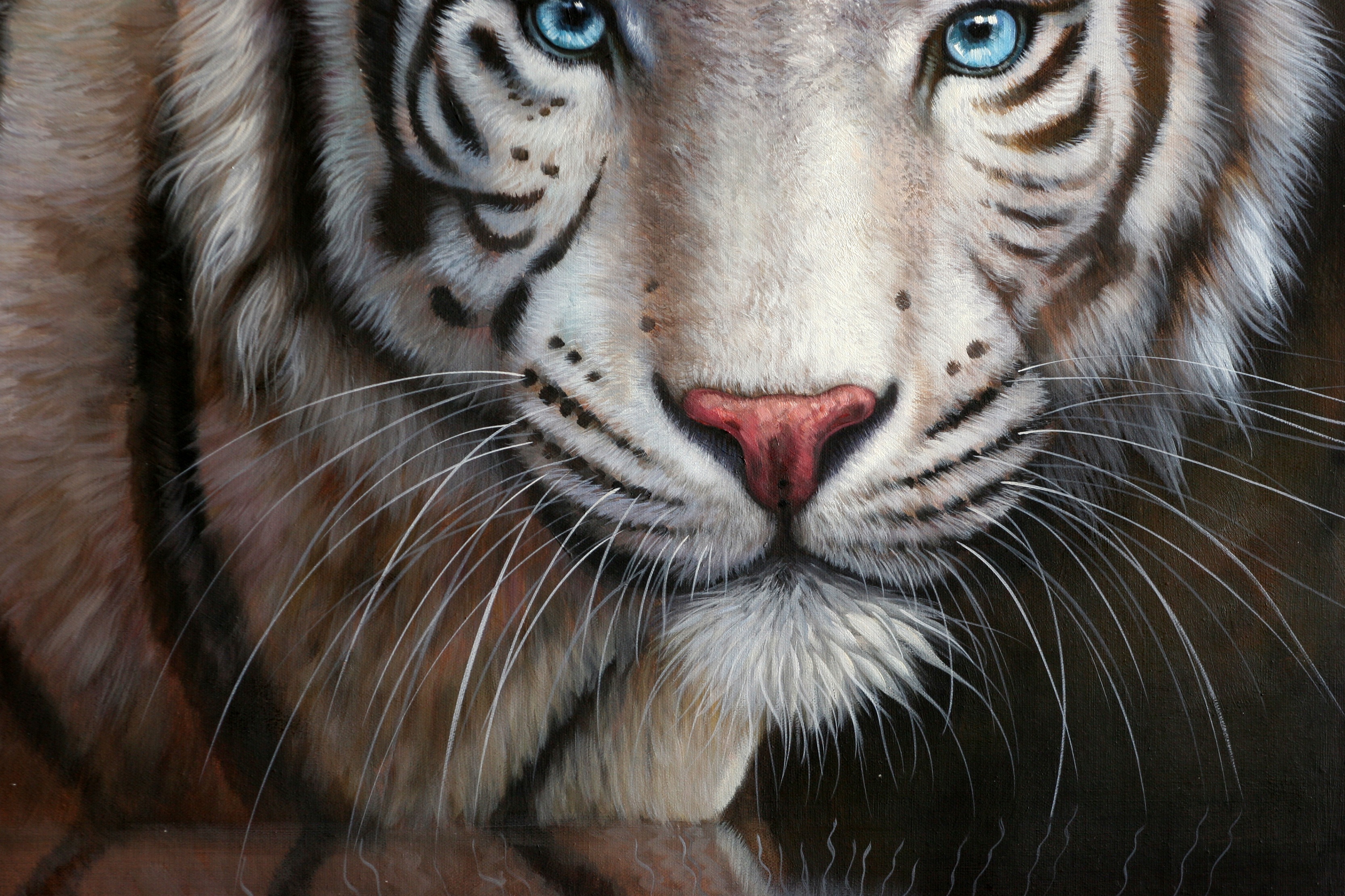 【学院艺术】广州美院 黄业灿《虎虎生威》布面油画 80x80cm