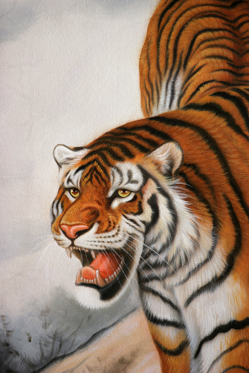 【学院艺术】广州美院黄业灿《老虎下山》60*90cm