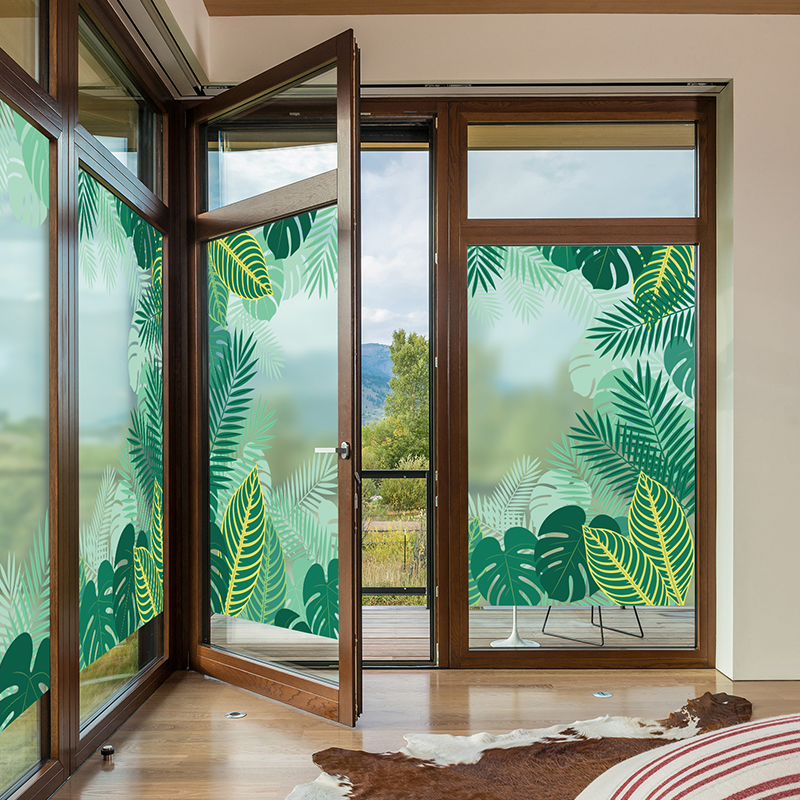 窗户贴纸 小清新 客厅_静电磨砂玻璃贴纸窗户贴纸移门客厅小清新自粘