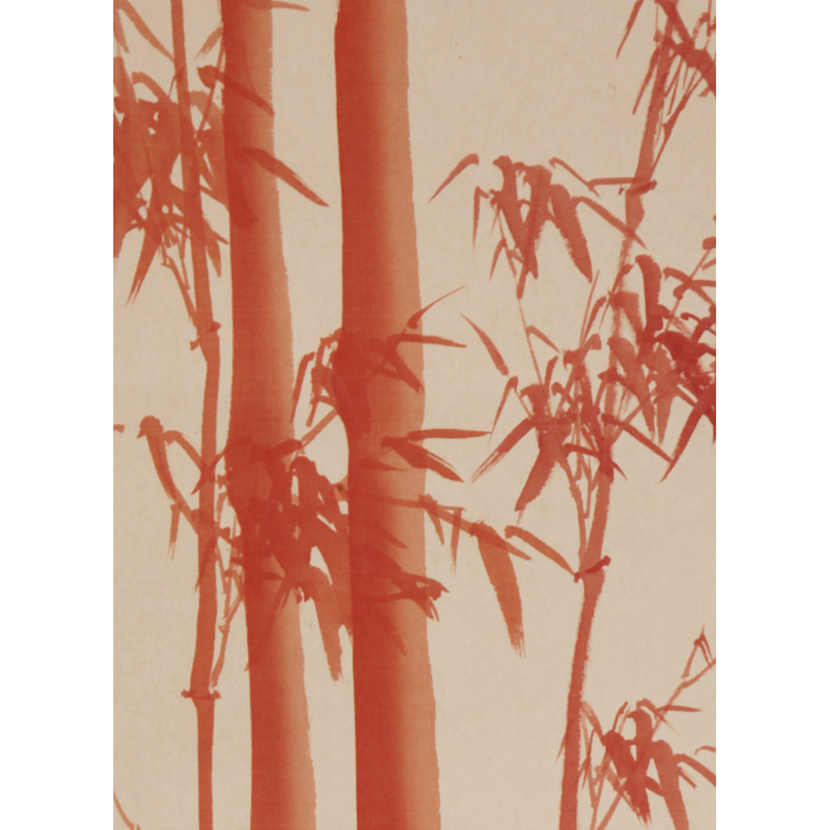 g33 佚名《朱竹》带盒 日本回流