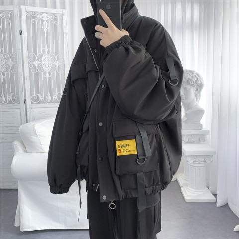 工装棉服男潮牌宽松ins国潮棉衣冬装韩版潮流情侣装外套冬季棉袄