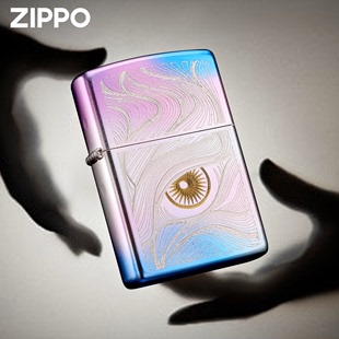 zippo打火机 秋水含睛雕刻外壳芝宝官方正品防风情人节送男友礼物