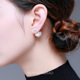 s925银镀金欧美时尚前后珍珠耳钉女网红气质个性耳环送礼防敏耳饰